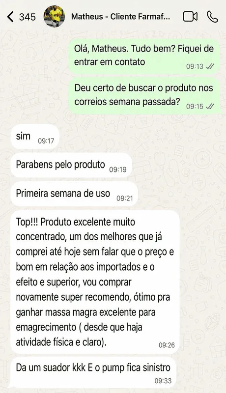 Print WhatsApp cliente Vasodilatador Farmafine
