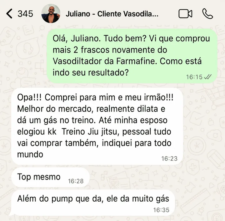 Print WhatsApp cliente Vasodilatador Farmafine
