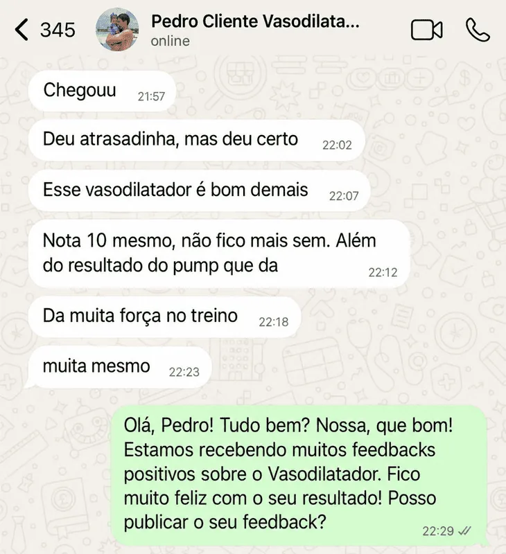 Print WhatsApp cliente Vasodilatador Farmafine